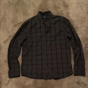 Express Dark Olive Checkered Shirt